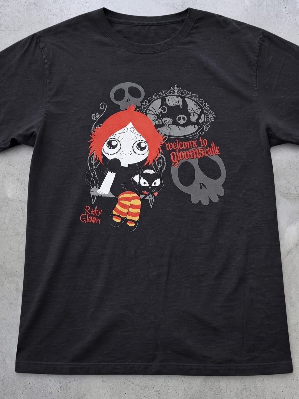 Gildan Black Ruby Gloom Graphic Tee with
Orange Accents